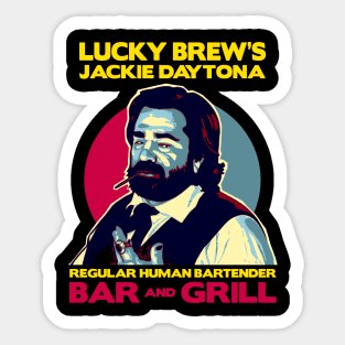 Jackie Daytona Lucky Brew's Bar And Grill Sticker